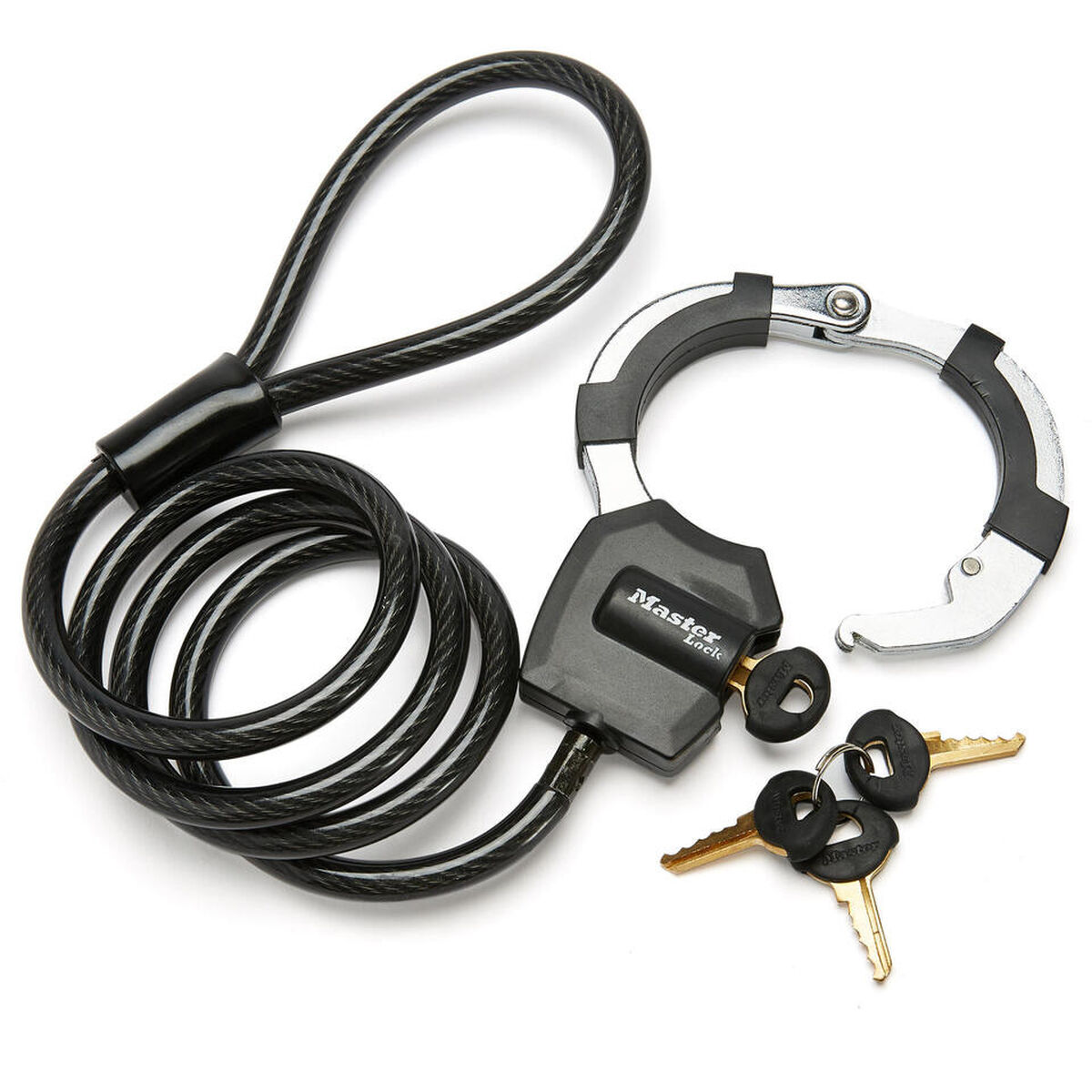 Kabel s visacím zámkem Master Lock Černý